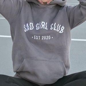 Sad Girl Club by Sad Girl Company Gray Hoodie